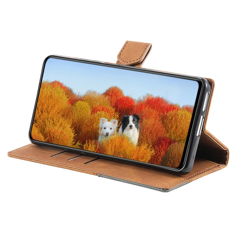 TTUDRCH Style 004 Voor Samsung Galaxy S25 Leren Hoesje met RFID-blokkering Portemonnee Stand Hoes met Strap - Bruin