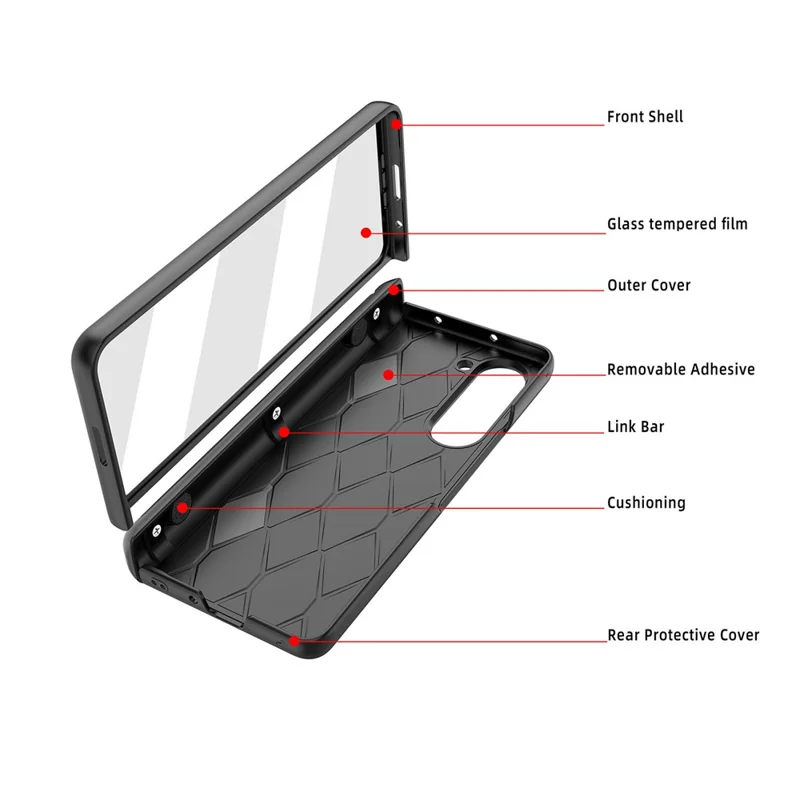 Per Samsung Galaxy Z Fold6 Stripes da 5G Copertina Per PC Per PC Duro Con Film, Slot a Matita - Nero