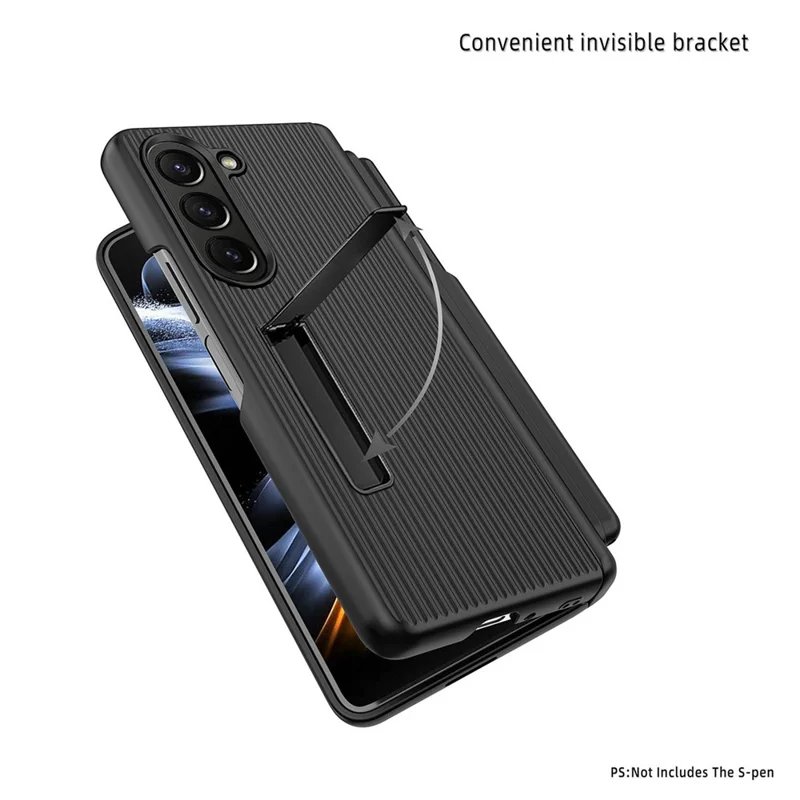 Per Samsung Galaxy Z Fold6 Stripes da 5G Copertina Per PC Per PC Duro Con Film, Slot a Matita - Nero