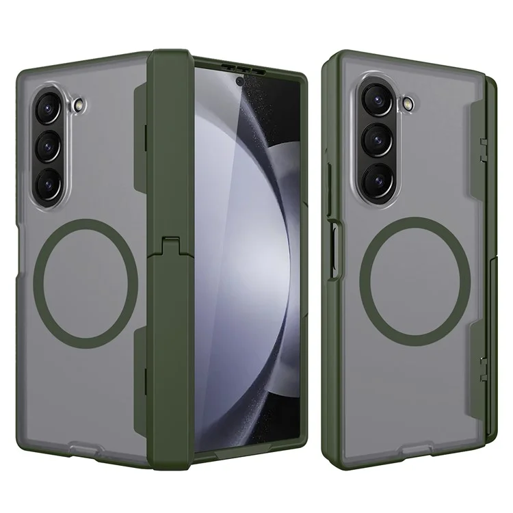 Per Samsung Galaxy Z Fold6 5G Case Compatibile Con Copertina Telefonica PC Hard MagSafe Con Film Per lo Schermo - Verde