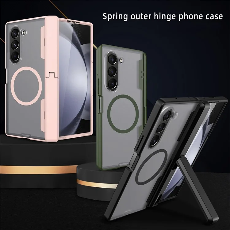 Per Samsung Galaxy Z Fold6 5G Case Compatibile Con Copertina Telefonica PC Hard MagSafe Con Film Per lo Schermo - Verde