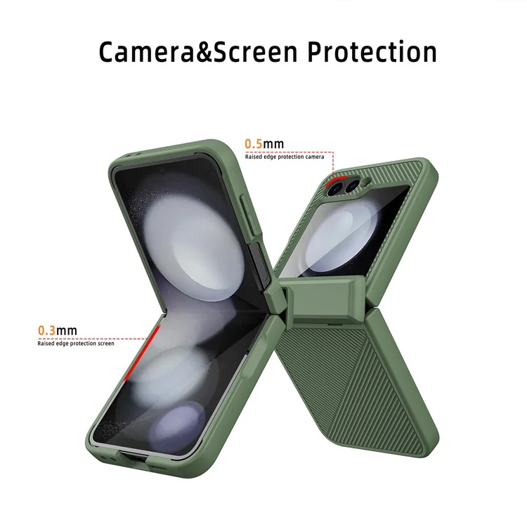 Für Samsung Galaxy Z Flip6 5G Case Twill Textur Magnetische Federscharnierscharnierscharnier -pc -telefonabdeckung Mit Bildschirm / Linsenfilm - Schwarz