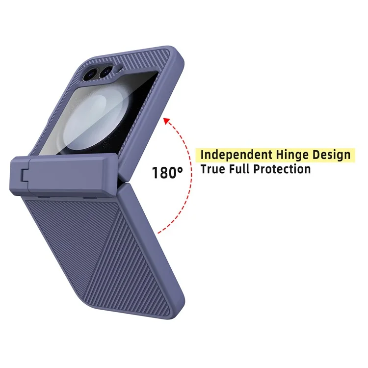 Für Samsung Galaxy Z Flip6 5G Case Twill Textur Magnetische Federscharnierscharnierscharnier -pc -telefonabdeckung Mit Bildschirm / Linsenfilm - Schwarz