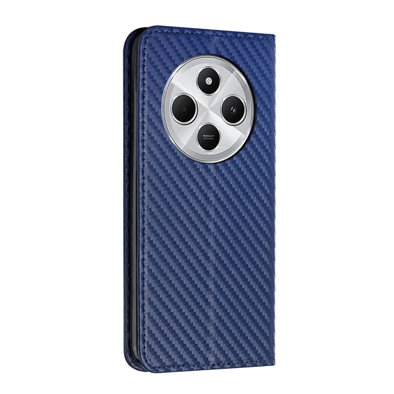 For Xiaomi Poco C75 4G / Redmi 14R 5G / 14C 4G Case Leather Flip Phone Cover Stand Strong Magnetic Closure - Blue