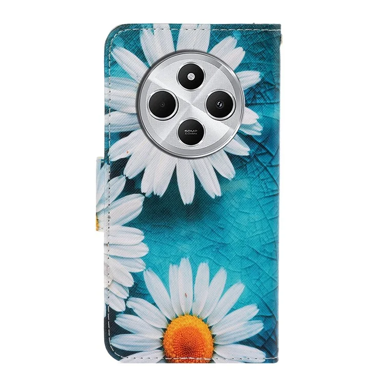 Для Xiaomi Redmi 14C 4G Case Pattern Printing Защитная Кожаная Телефонная Крышка Фолио - Хризантема