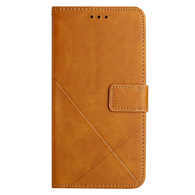 For Xiaomi 14T Leather Case Line Pattern Wallet Phone Cover - Yellow