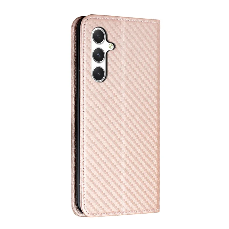 For Samsung Galaxy A26 5G / A16 5G / A16 4G Case Leather Flip Phone Cover Stand Strong Magnetic Closure - Rose Gold