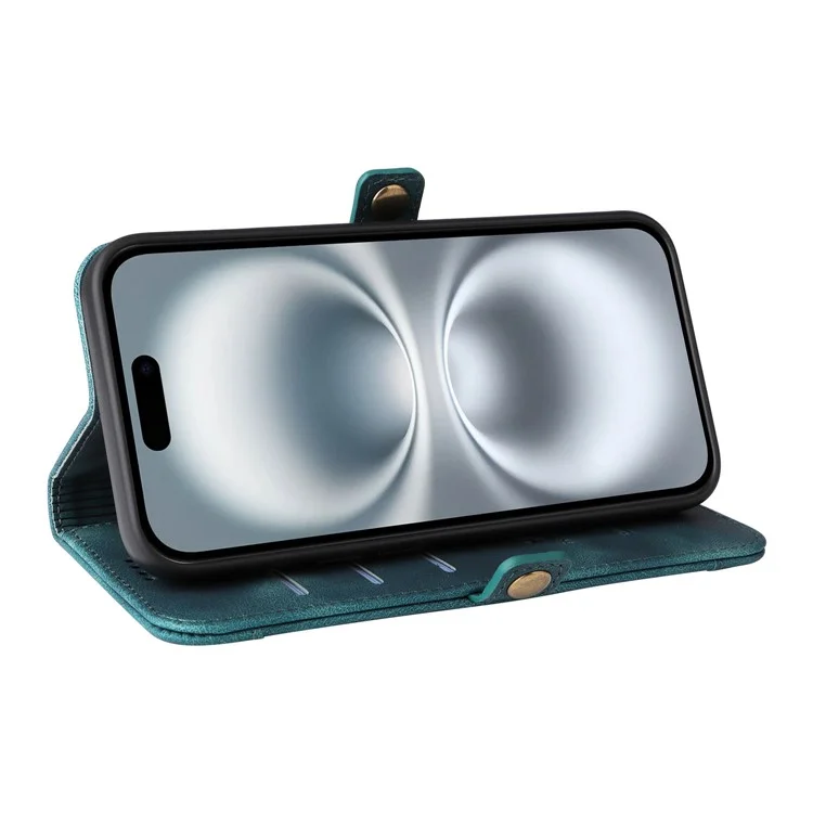Yikatu YK-002 Для Iphone 16 Case Wallet PU Кожаная Телефонная Крышка с Наружной Картой Слот - Синий