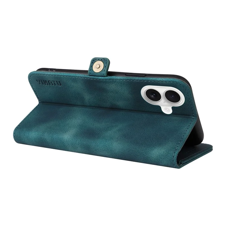 Yikatu YK-002 Для Iphone 16 Case Wallet PU Кожаная Телефонная Крышка с Наружной Картой Слот - Синий