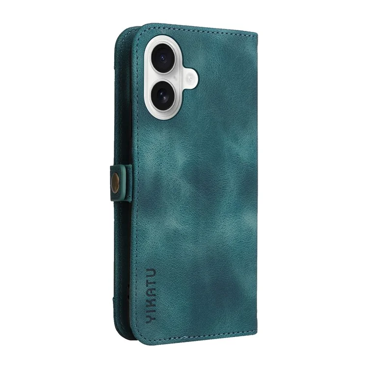 Yikatu YK-002 Для Iphone 16 Case Wallet PU Кожаная Телефонная Крышка с Наружной Картой Слот - Синий