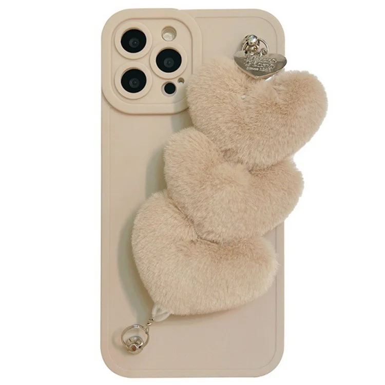 Per Iphone 16 Pro Max Case Fluffy Heart Wristband Cover TPU