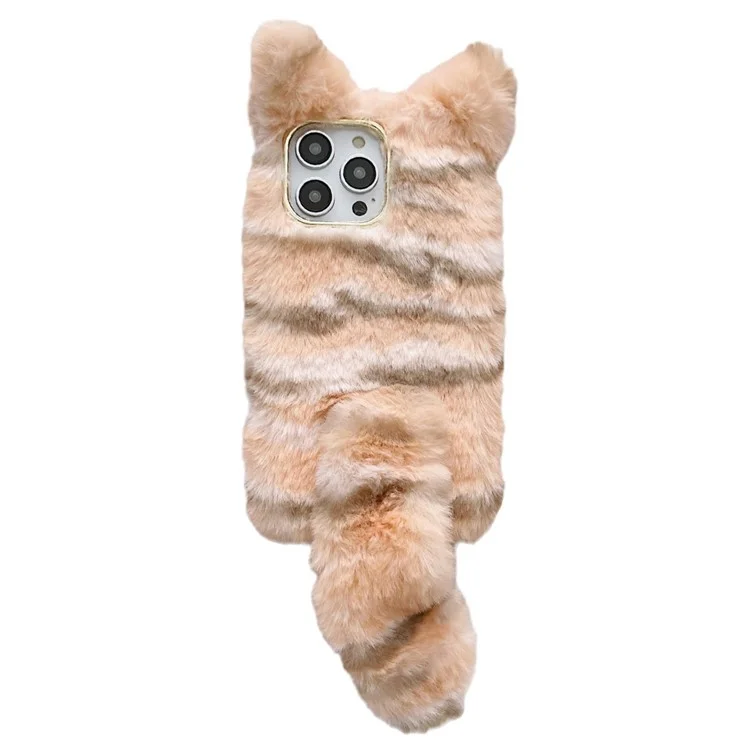 Para Iphone 15 Pro Case Lindo Tigre Patrón Peludo Tpu Portada de Teléfono Cálido - Naranja