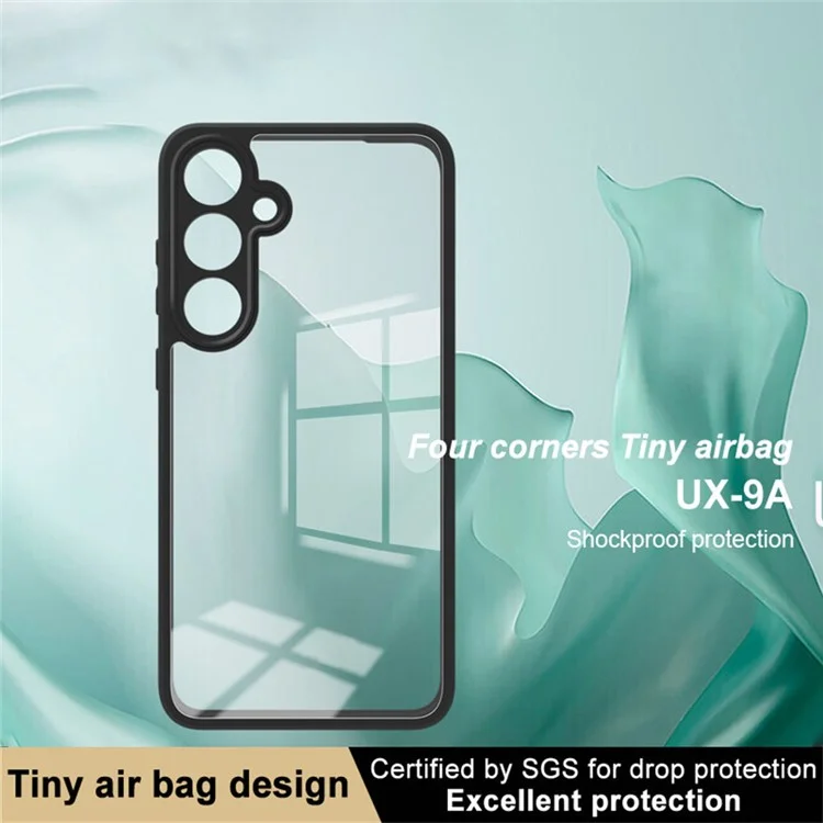 IMAK UX-9A Série pour Samsung Galaxy S24 FE Coque Transparente TPU+PC Étui de Protection Coins Renforcés