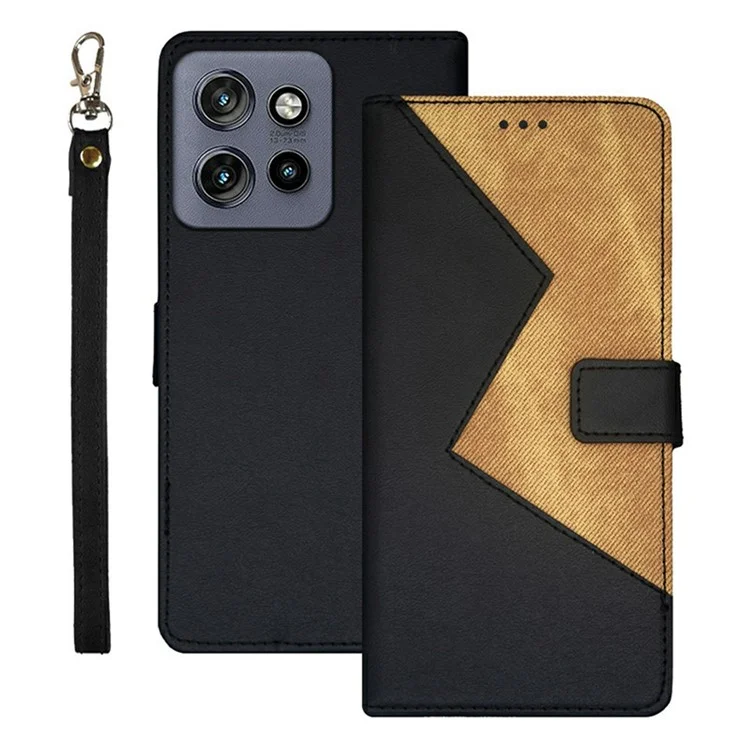 IDEWEI para Motorola Edge 50 Neo 5G / Moto S50 5G / Thinkphone 25 5G Case Card Slots Splicing Color Leather Phone Cover - Preto