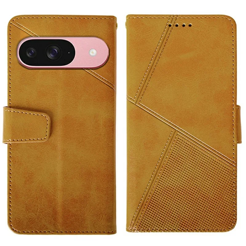Idewei Для Google Pixel 9 / 9 Pro Wallet Phone Case Case Calf Texture Stand Кожаная Крышка - Апельсин