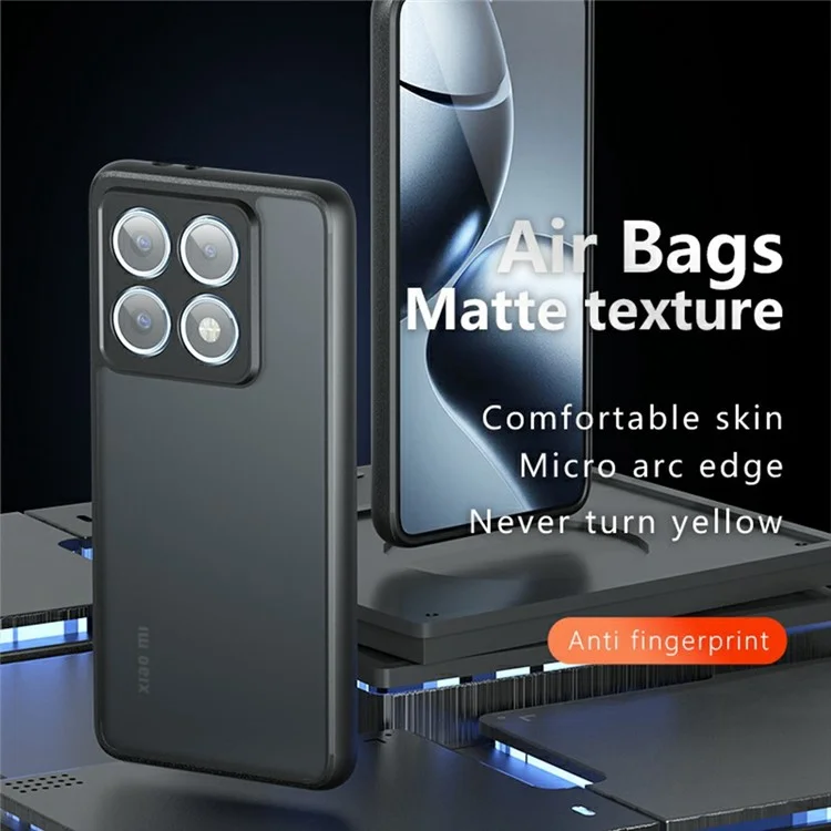 Per Xiaomi 14T Pro Case Skin-Touch TPU+PC Matte Phone Shell, Transparent Black