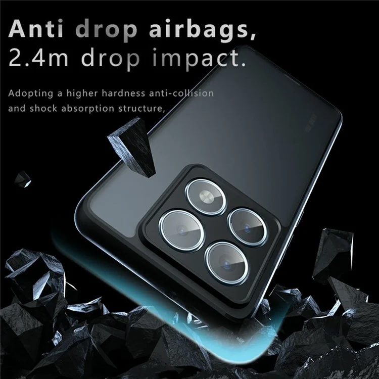 Per Xiaomi 14T Pro Case Skin-Touch TPU+PC Matte Phone Shell, Transparent Black