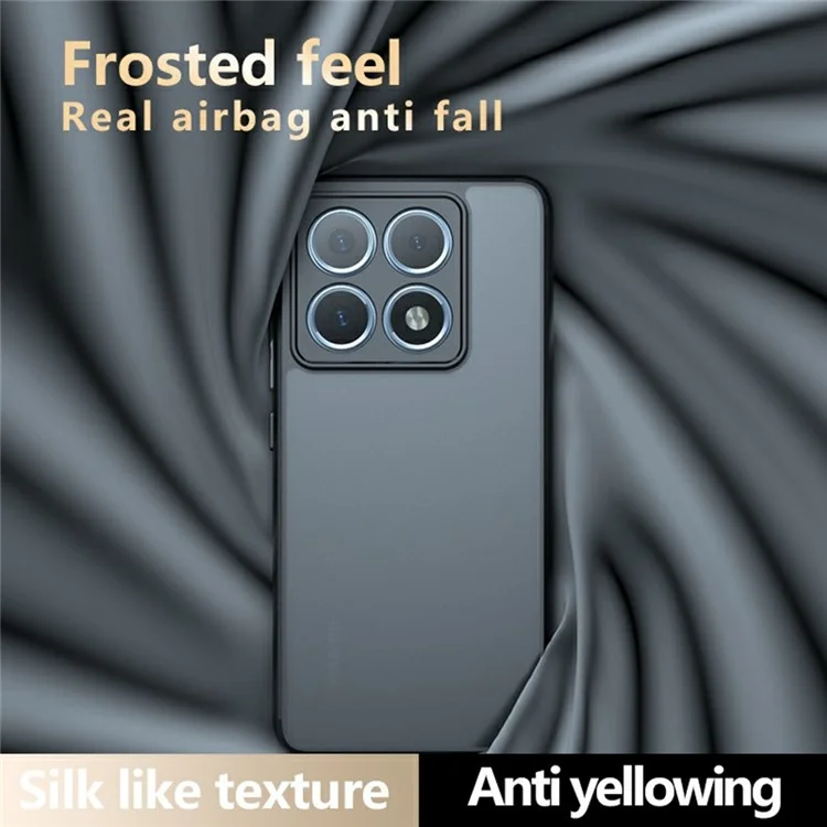 Per Xiaomi 14T Pro Case Skin-Touch TPU+PC Matte Phone Shell, Transparent Black