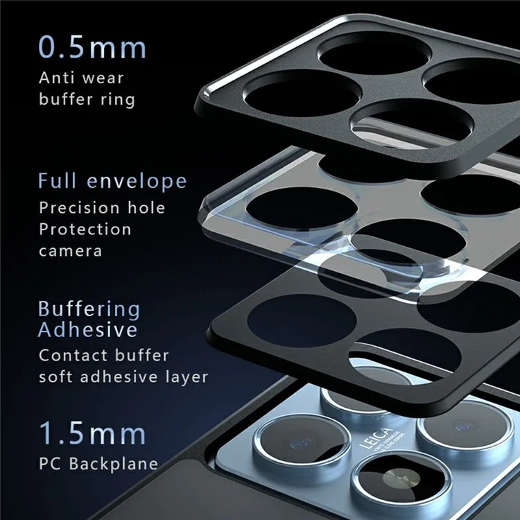 Per Xiaomi 14T Pro Case Skin-Touch TPU+PC Matte Phone Shell, Transparent Black