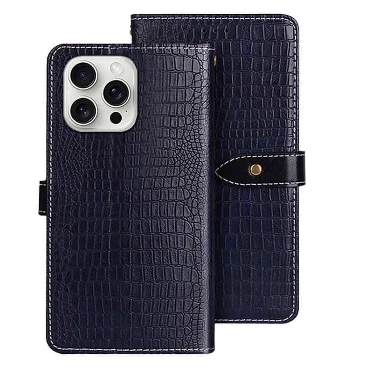 Idewei Для Iphone 16 Pro Case Crocodile Texture PU - Синий