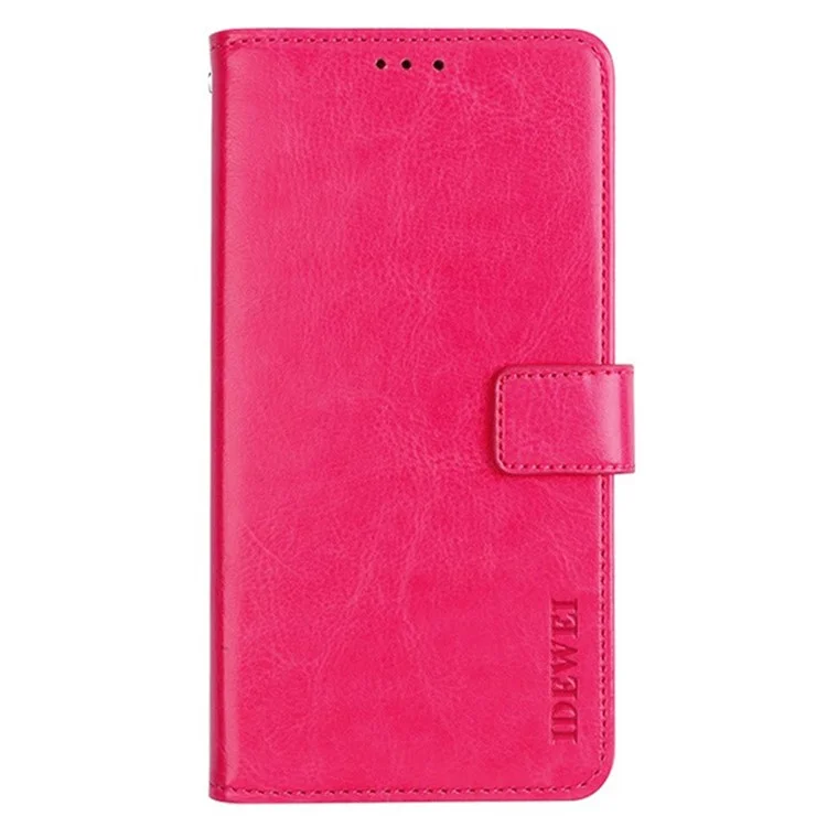 IDEWEI Für Iphone 16 Plus Stand Case Crazy Horse Textur Leder Telefonabdeckung - Rose
