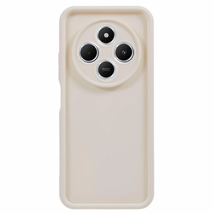 Para Xiaomi Poco C75 4G / Redmi 14R 5G / 14C 4G Capa Desenho Ranhurado TPU Anti-Deslizante Capa de Telefone - Bege
