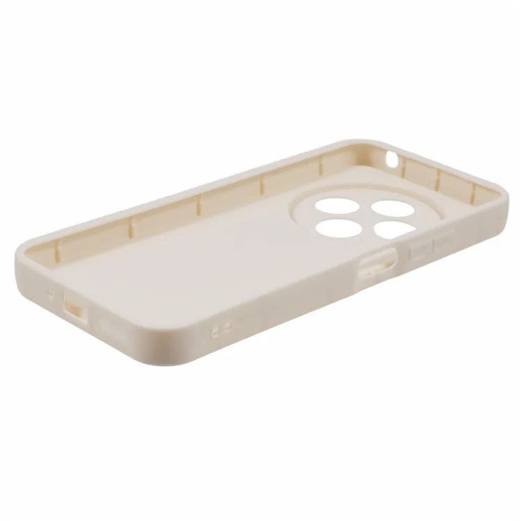 Para Xiaomi Poco C75 4G / Redmi 14R 5G / 14C 4G Capa Desenho Ranhurado TPU Anti-Deslizante Capa de Telefone - Bege