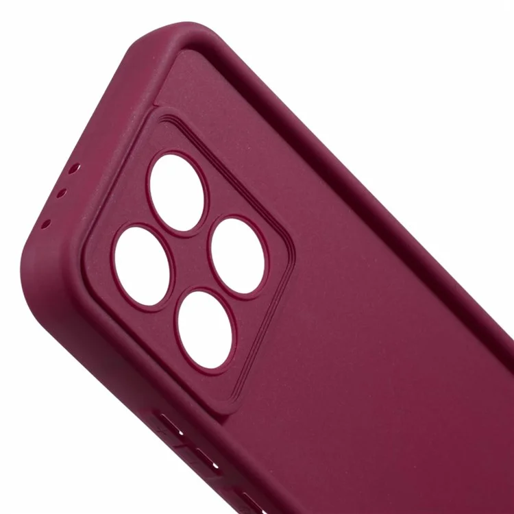 Per Xiaomi 14T Case Grooved Design TPU Anti-Slip Phone Cover - Rosso