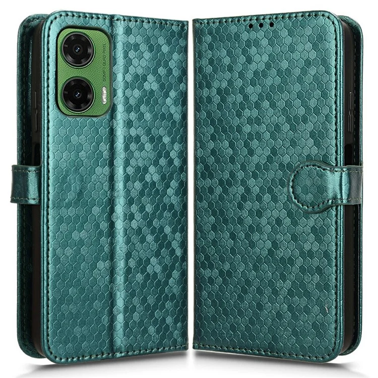 Per Motorola Moto G35 5G Wallet Case Dot Pattern Impronta PU Coperchi - Verde