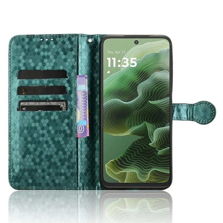 Per Motorola Moto G35 5G Wallet Case Dot Pattern Impronta PU Coperchi - Verde