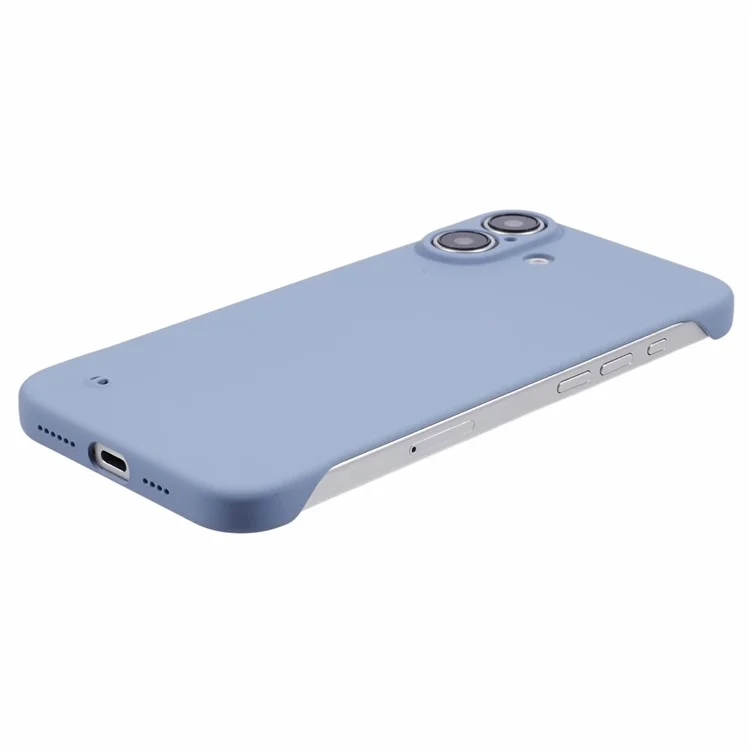 For iPhone 16 Plus Frameless Case Hard PC Slim Minimalist Phone Cover Skin-Touch - Lavender Grey