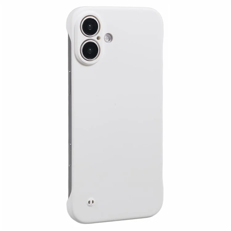 For iPhone 16 Plus Frameless Case Hard PC Slim Minimalist Phone Cover Skin-Touch - White