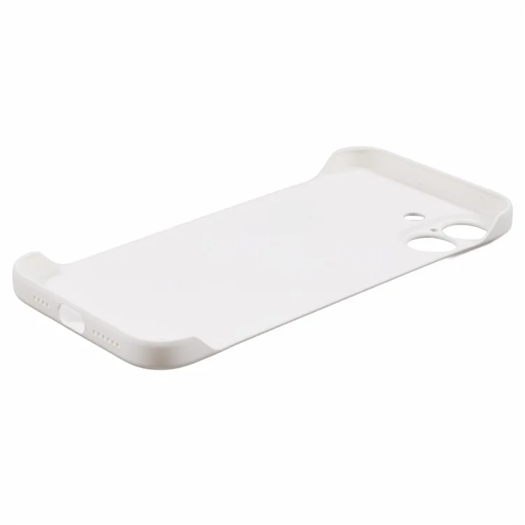 For iPhone 16 Plus Frameless Case Hard PC Slim Minimalist Phone Cover Skin-Touch - White