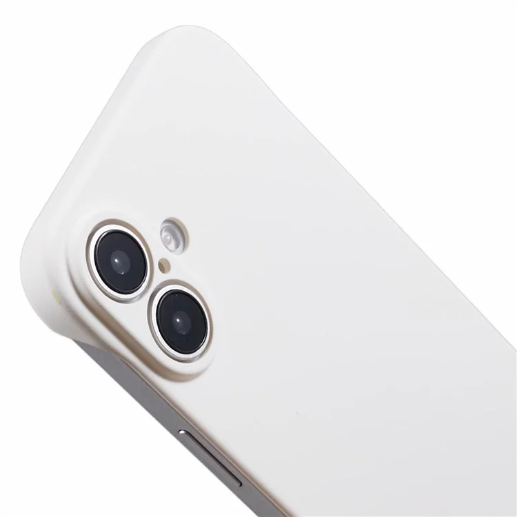 For iPhone 16 Plus Frameless Case Hard PC Slim Minimalist Phone Cover Skin-Touch - White