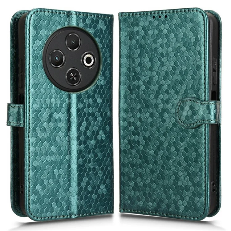 Per Tecno Spark 30c Wallet Case Dot Pattern Impronta PU Copertina Per Telefono in Pelle PU - Verde