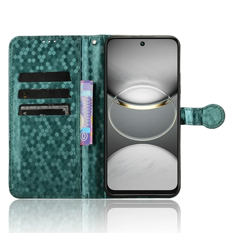 Per Tecno Spark 30c Wallet Case Dot Pattern Impronta PU Copertina Per Telefono in Pelle PU - Verde