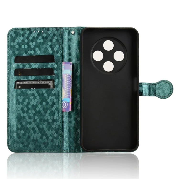 Per Tecno Spark 30c Wallet Case Dot Pattern Impronta PU Copertina Per Telefono in Pelle PU - Verde