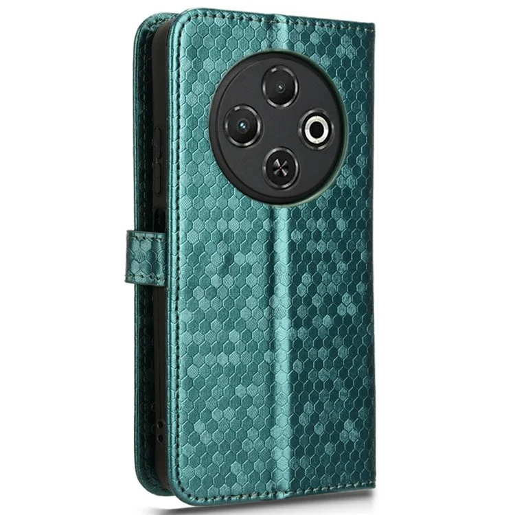 Per Tecno Spark 30c Wallet Case Dot Pattern Impronta PU Copertina Per Telefono in Pelle PU - Verde