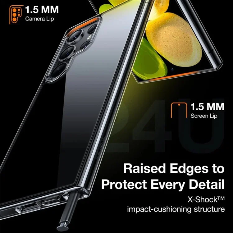 TORRAS Pour Samsung Galaxy S24 Ultra Coque de téléphone Antichoc Transparent Étui de protection TPU