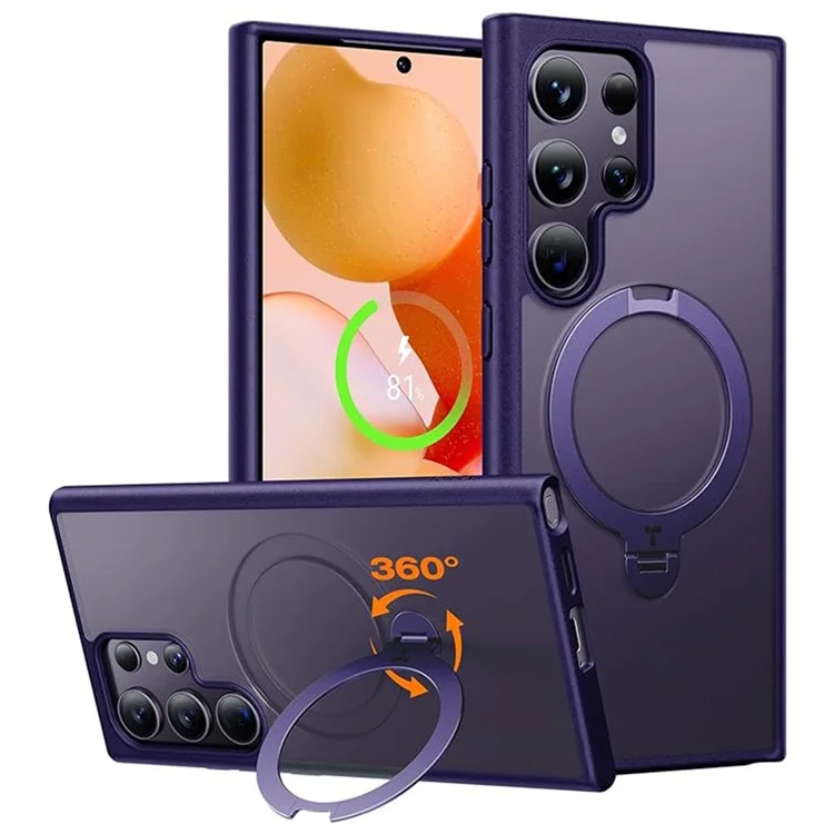 Torras Per Samsung Galaxy S24 Ultra Case Compatibile Con MagSafe Kickstand Pc+copertina Telefonica Tpu - Viola
