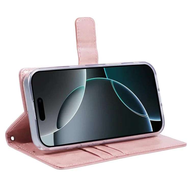 MERCURY GOOSPERY Blue Moon For iPhone 16 Case Stand Full Protection Leather Phone Cover - Pink