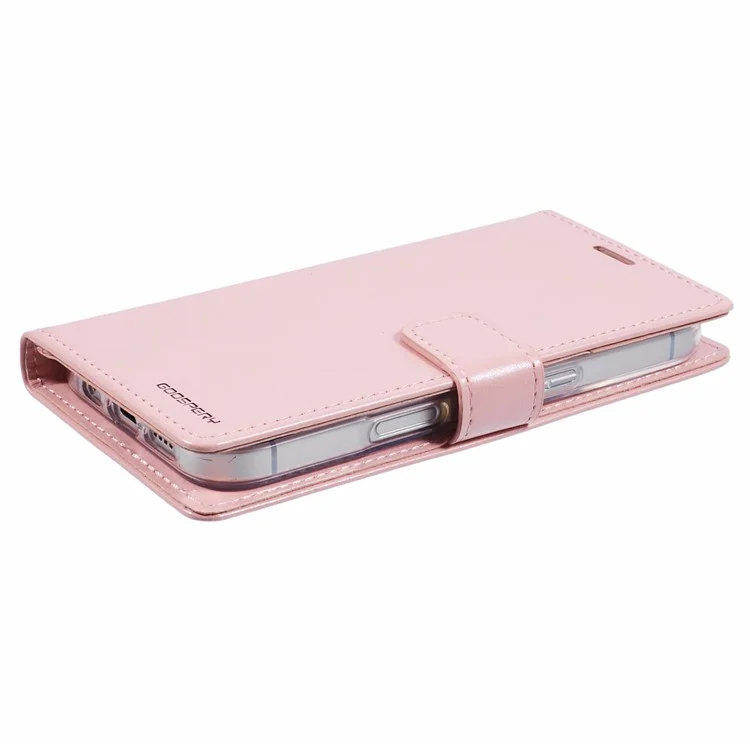 MERCURY GOOSPERY Blue Moon For iPhone 16 Case Stand Full Protection Leather Phone Cover - Pink