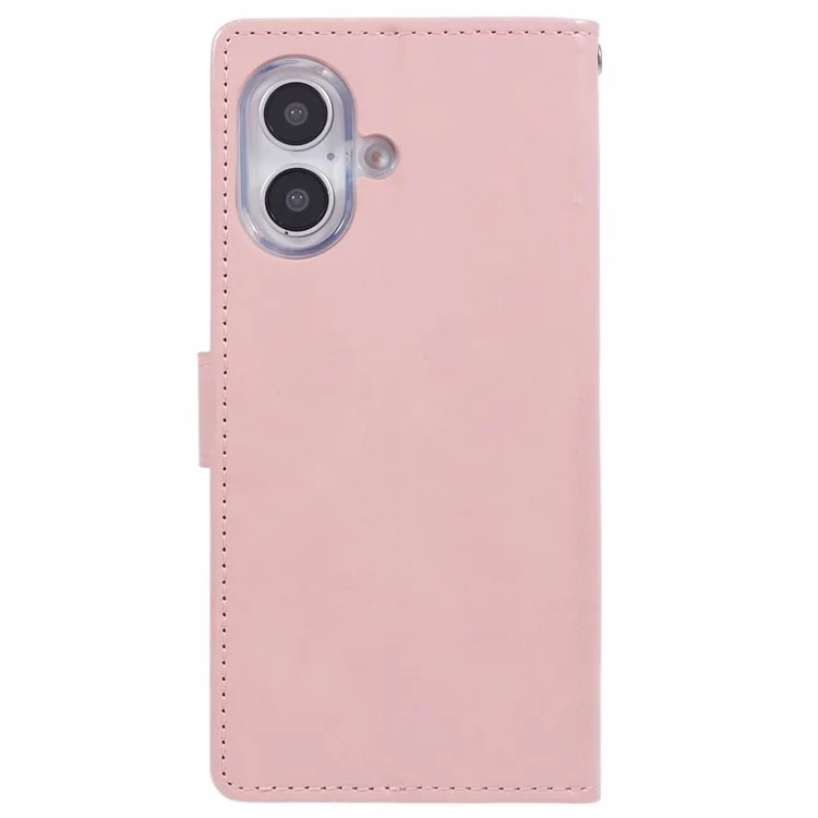 MERCURY GOOSPERY Blue Moon For iPhone 16 Case Stand Full Protection Leather Phone Cover - Pink