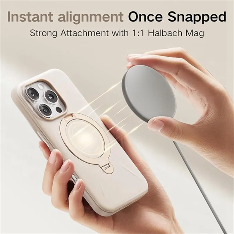 TORRAS Ostand Q3 Silicone Series For iPhone 16 Pro Case Kickstand TPU+PC Phone Cover Compatible with Magsafe - Ivory