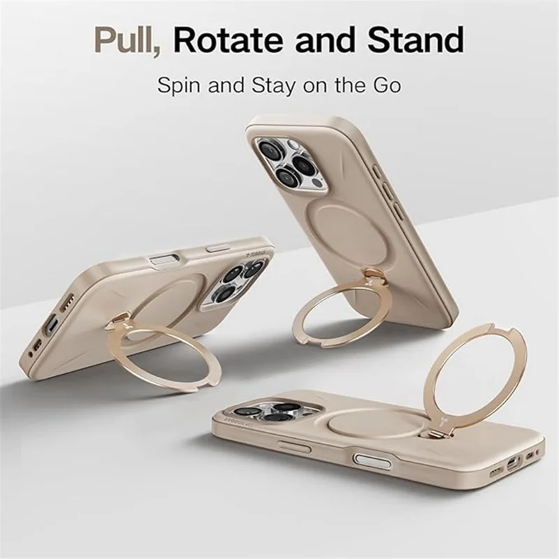 TORRAS Ostand Q3 Silicone Series For iPhone 16 Pro Case Kickstand TPU+PC Phone Cover Compatible with Magsafe - Ivory