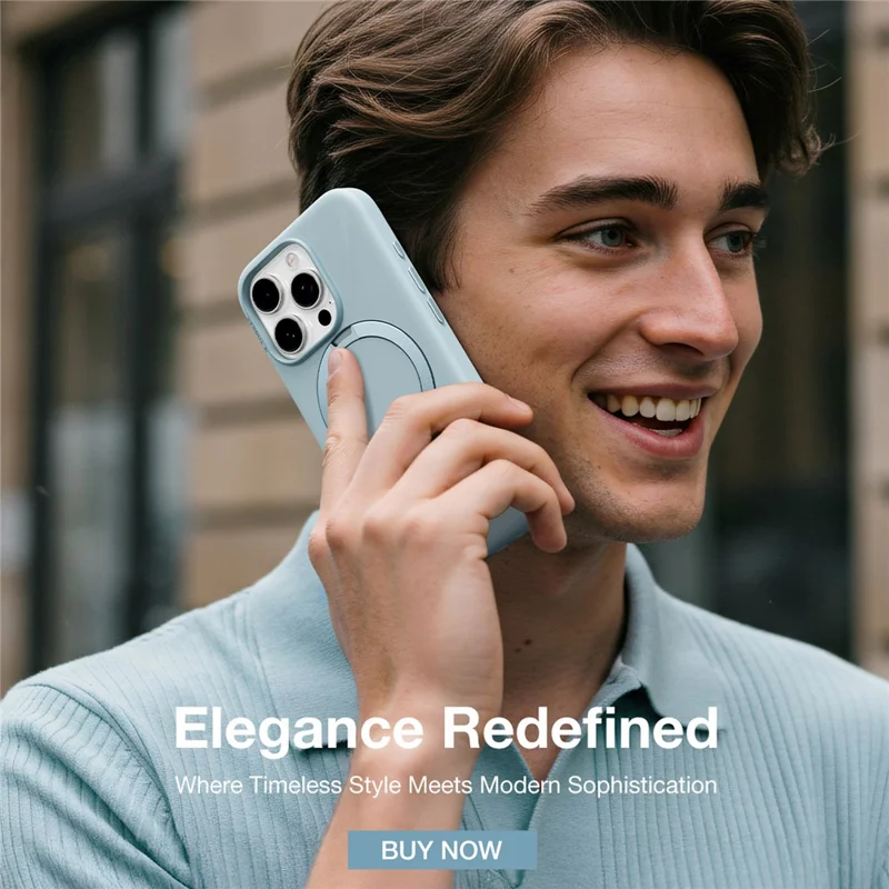 TORRAS Ostand Q3 Silicone Series For iPhone 16 Pro Max Case Kickstand TPU + PC Phone Cover Compatible with Magsafe - Baby Blue