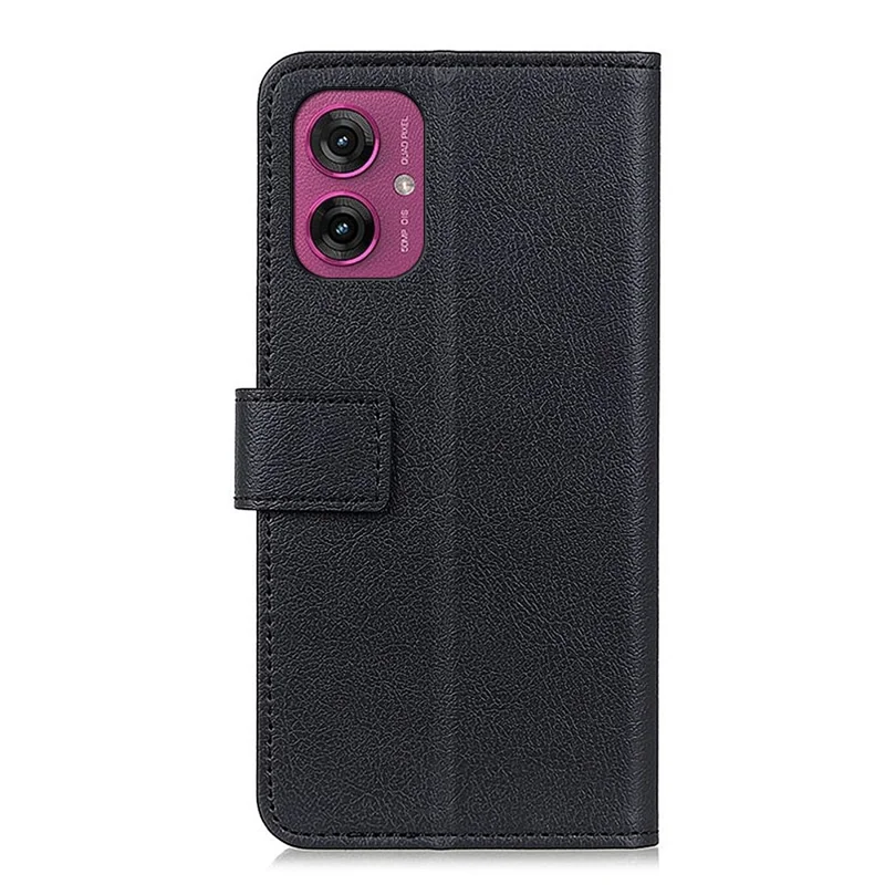 For Motorola Moto G55 5G Case PU Leather Stand Wallet Phone Cover - Black