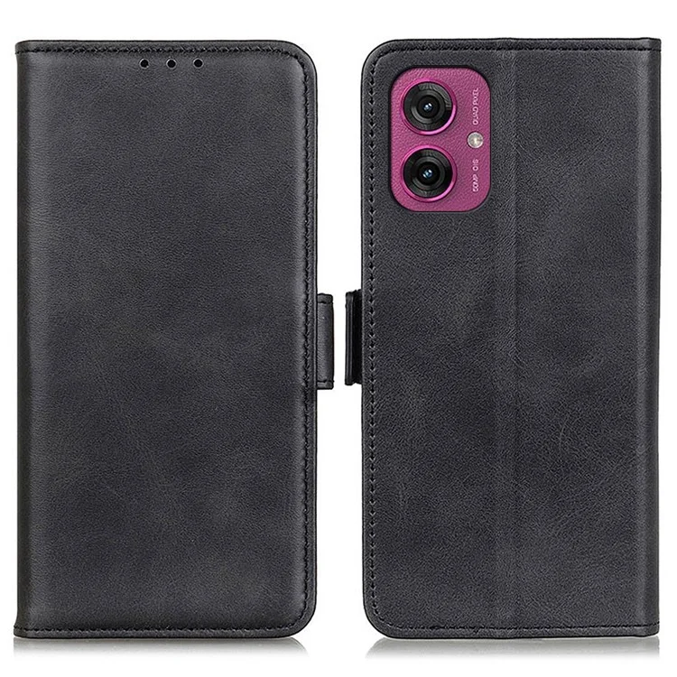 Pour Motorola Moto G55 5G Case de Support Texture de la Vache - Noir