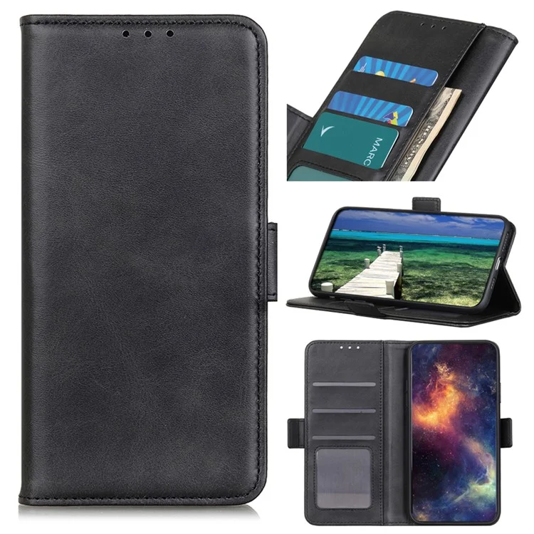 Pour Motorola Moto G55 5G Case de Support Texture de la Vache - Noir