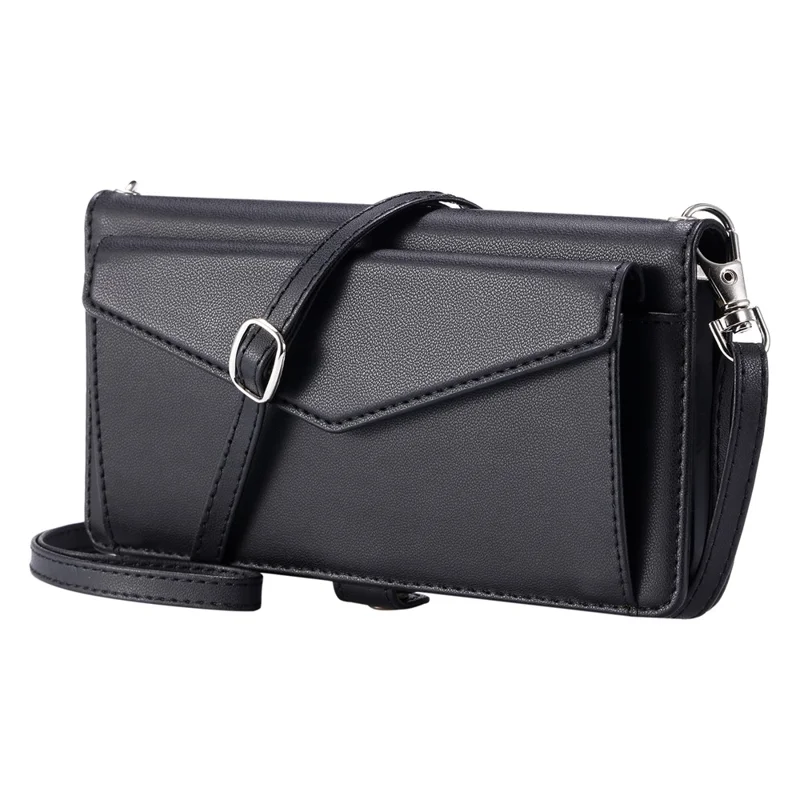 For Xiaomi 14T Leather Case Wallet Stand Phone Cover with Straps - Black